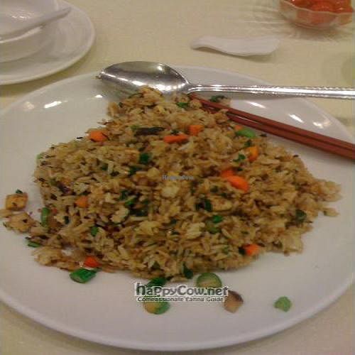 Fried Rice with Olive and Ube pieces at Evergreen Vegetarian Restaurant in Kowloon