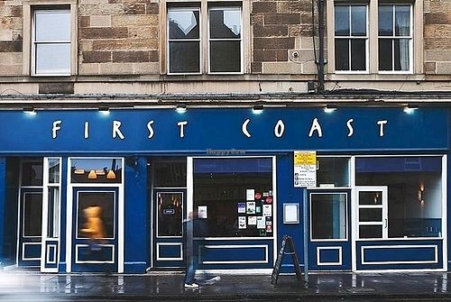 outside at First Coast Restaurant in Edinburgh