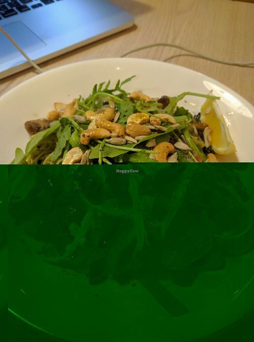 R3: Vegan Spinach Tagliatelle - RM21
= with Kailan, Mushrooms, Tomatoes, Rocket, Nuts and Olives. Fresh, healthy, tasty and generous with the toppings. Unlike anything before. at BreadFruits in Kuala Lumpur