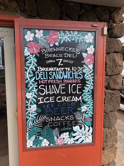 Drinks board at Brennecke's Beach Broiler in Koloa