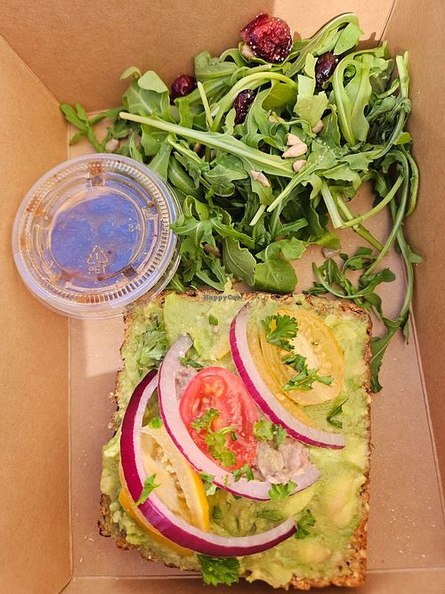 Togo. Avocado black bean hummus toast at Copeka Coffee in Grand Junction