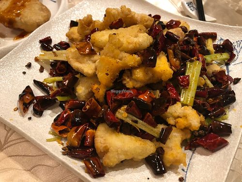 Fried spicy veg meat at Tin Chu Chi Hong Vegetarian in Kowloon