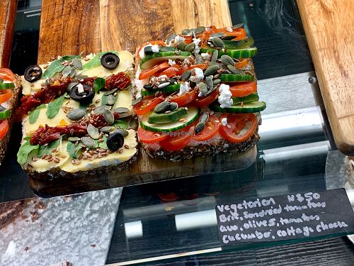 veggie sandwich at Klara's Market in Windhoek