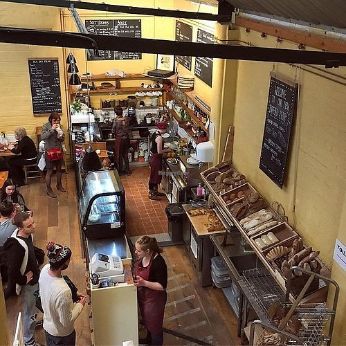 the cafe - tables are to the left at Mark's Bread in Bristol