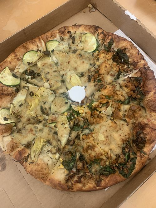 Half white half breakfast   at Buffalo Pizza and Ice Cream in Sacramento