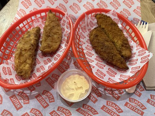 Order of wings: two hot and two originall  at Temple of Seitan - Camden in North West London