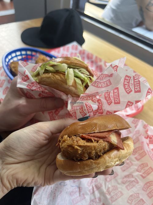 Temple burgers  at Temple of Seitan - Camden in North West London