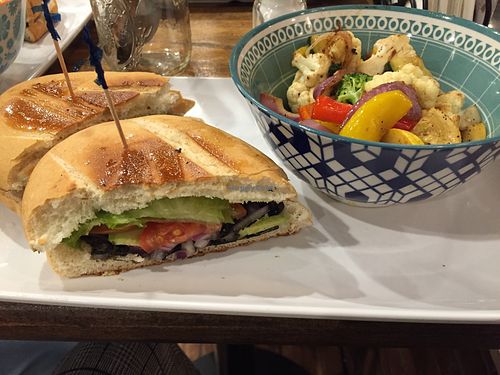 Avocado and black bean torta w/ roasted veggies at Endiro Coffee in Aurora