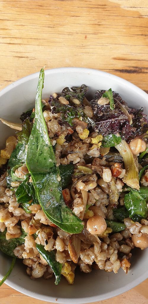 Salad special, with cous cous, greens, nuts chickoeas, raisens... at Small Graces in Footscray