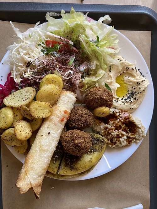 Vegan plate   at Abi Falafel in Ljubljana