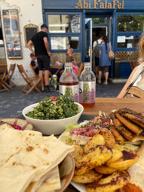 Really nice place and tables in a cool street. Very friendly stuff at Abi Falafel in Ljubljana