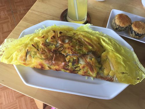 delicious vietnamese pancake  at Amitaba 2 in Ho Chi Minh City
