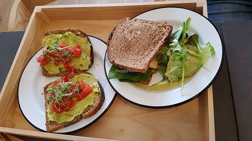 Avocado toast and panini at Eight - The Health Lounge in Lisbon