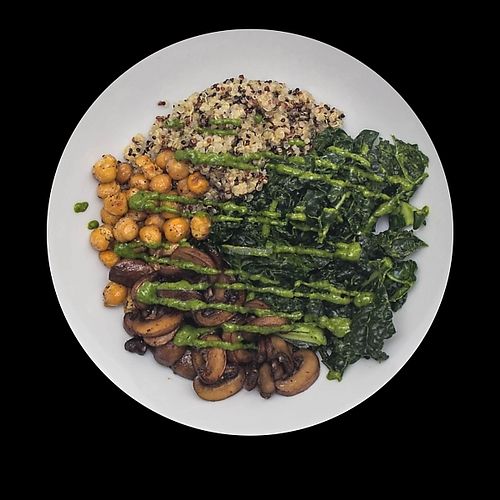 Kale and quinoa dish from their website at Eat Less Meat in West Los Angeles