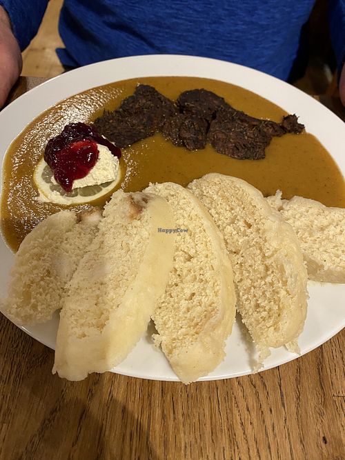 Seitan dish which was nice   at Střecha in Prague