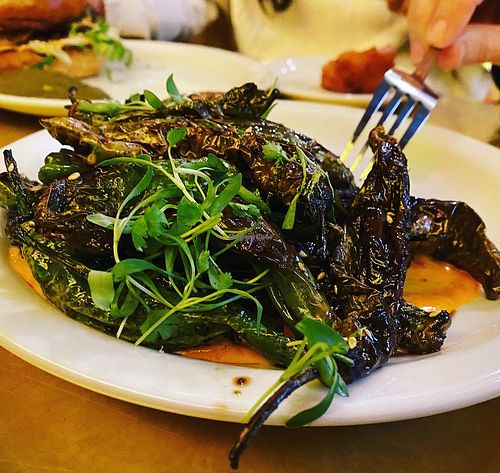 Shishito peppers at The Dankness Dojo by Modern Times Beer in Los Angeles