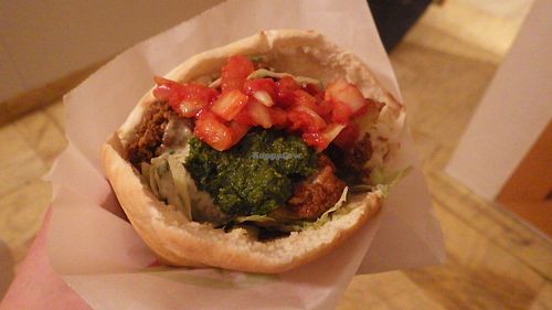 Falafel and all the trimmings at Maoz in Barcelona