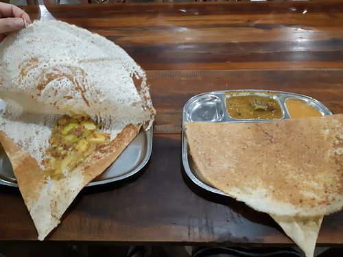 Dosa with chutney at Krishna Bhavan Pure Vegetarian in Trincomalee