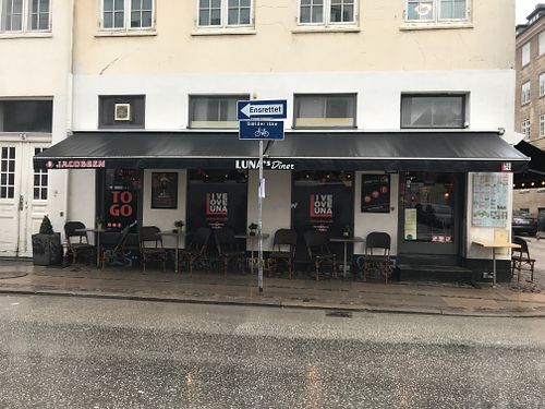 Luna's Diner from outside at Luna's Diner in Copenhagen
