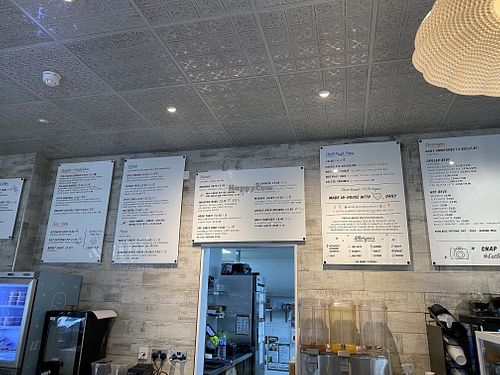 menus above-counter at By Chloe - Covent Garden in London