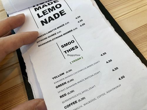 menu at Schröder's in Siegen