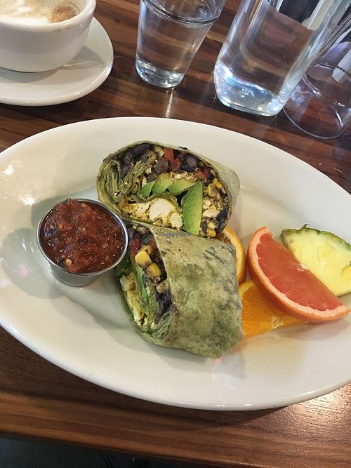 Vegan Black Bean Breakfast Burrito at SEA - Floret in Seattle