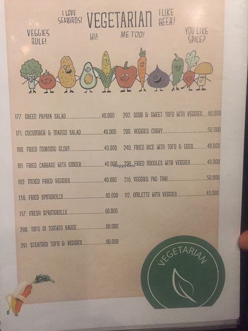 Menu at Mona Restaurant in Cat Ba
