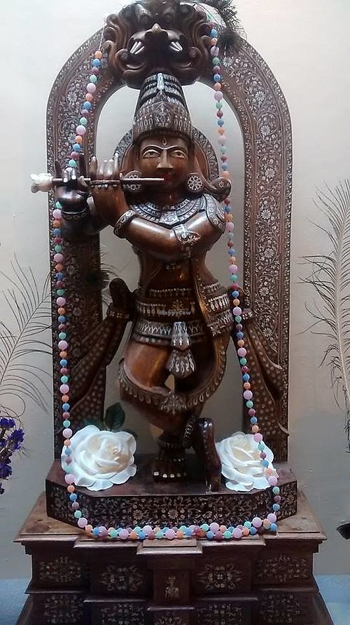 statue at Krishna Lunch in Barcelona