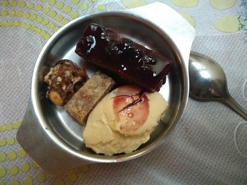 a mix of vegan goodnesses at Krishna Lunch in Barcelona