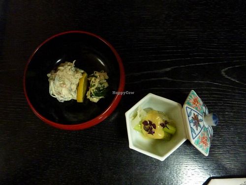 One of the many dishes served at Izusen at Izusen - Kita in Kyoto