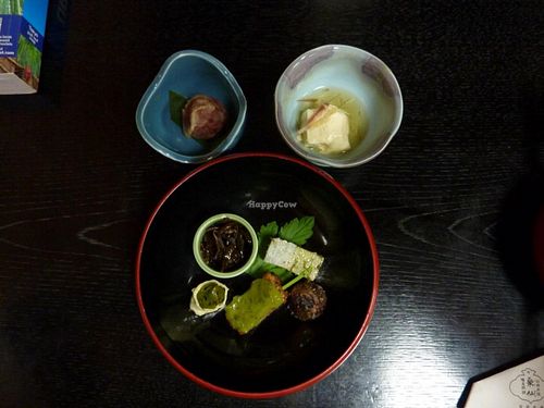 One of the many dishes served at Izusen at Izusen - Kita in Kyoto