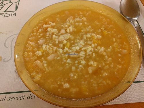 Pumpkin soup at Self Naturista in Barcelona