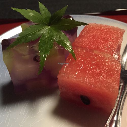 kanteen and cubed watermelon at Kanga An in Kyoto