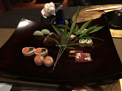 first course plate 1 at Kanga An in Kyoto