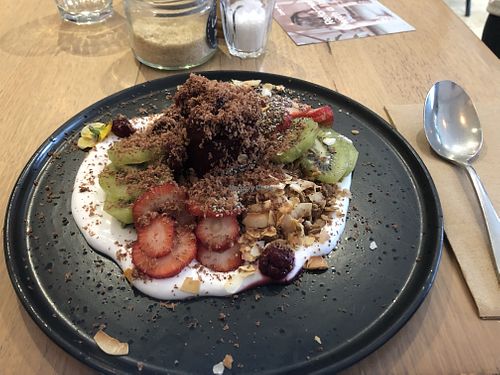 Vegan granola - yummy but very sweet at Lucky Penny in South Yarra