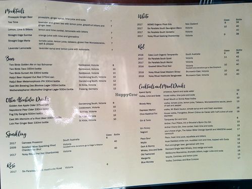 menu at Grey Cells Green in Windsor