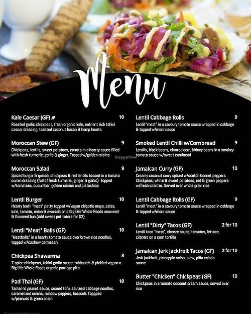 Menu at Honest Kitchen in Halifax