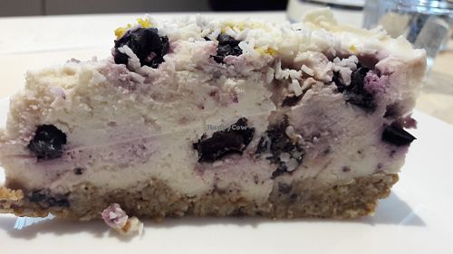 Raw blueberry cheesecake at Steep & Filter in Skipton