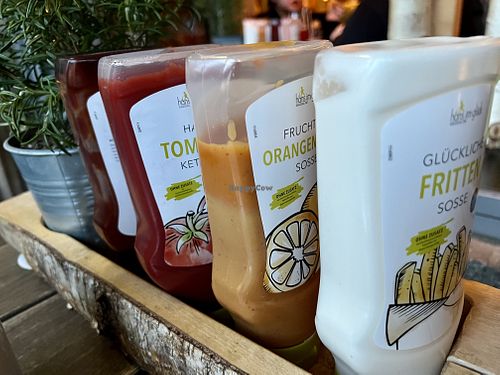 sauces  at Hans im Glück in Dresden