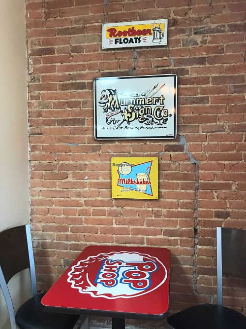 Shop table at The Pop Shop in Frederick