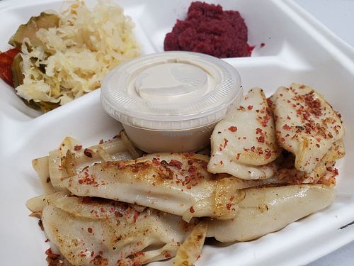Pierogi plate at Original Herbivore - Food Truck in Los Angeles
