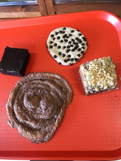 Small sample of vegan treats  at  Panaderia Cafe Oaxaca in Clovis