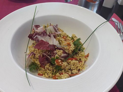 Millet porridge with vegetables.

Photo by: Eva J. on Facebook at Amfora in Ptuj