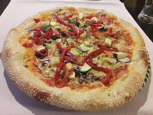 Vegan pizza.

Photo by: Eva J. on Facebook at Amfora in Ptuj