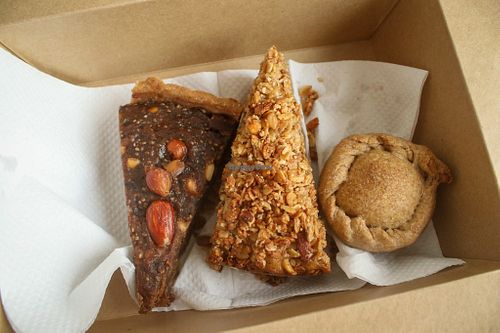 pastries - pecan pie, apple pie and katxupa filled pastry at Tambake in Praia