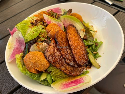 Market salad with tempeh bacon  at Jewel in Los Angeles