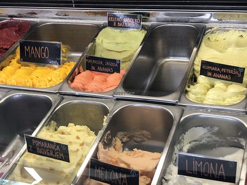 sorbets  at Sladoledarna in Koper