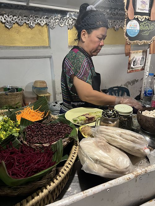 The master behind it all!  at Night Market - Vegan Wrap Stall in Pai