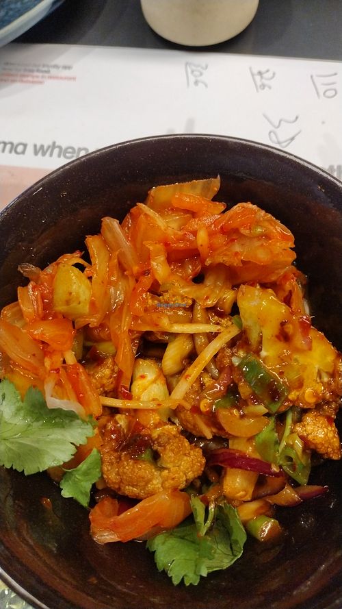 Bang bang cauliflower (and a side of kimchee) at Wagamama in Birmingham
