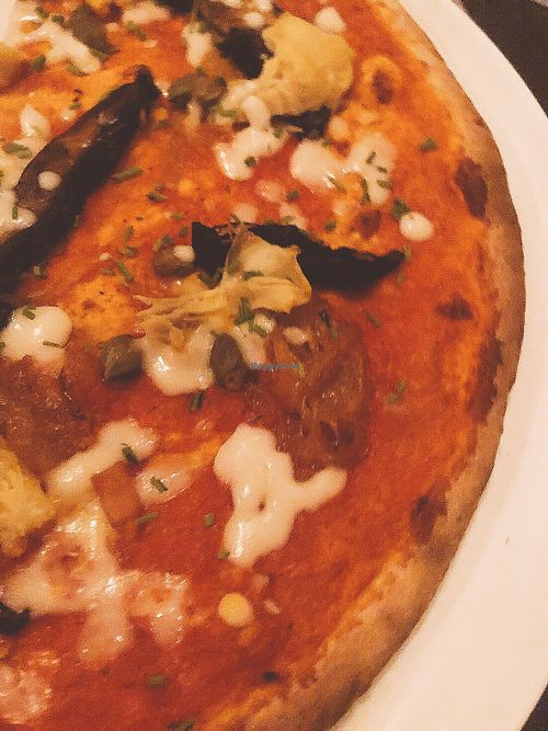 Vegan pizza  at Restaurante Esperança in Lisbon